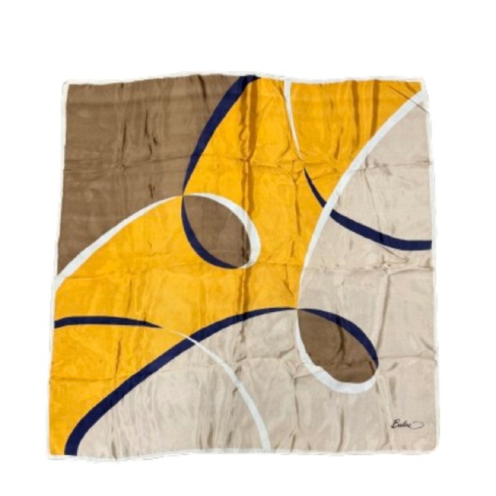 Vintage Beeline Scarf 1970’s Abstract Geometric Design Made In Italy